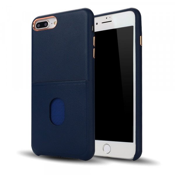 Wholesale iPhone 8 Plus / 7 Plus Pro Card Slot Armor PU Leather Case (Blue)